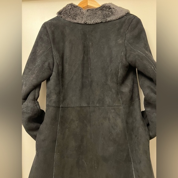 Maestrelli 100% Genuine Ash Black Shearling 3/4 Length Coat made in Italy - Picture 3 of 9